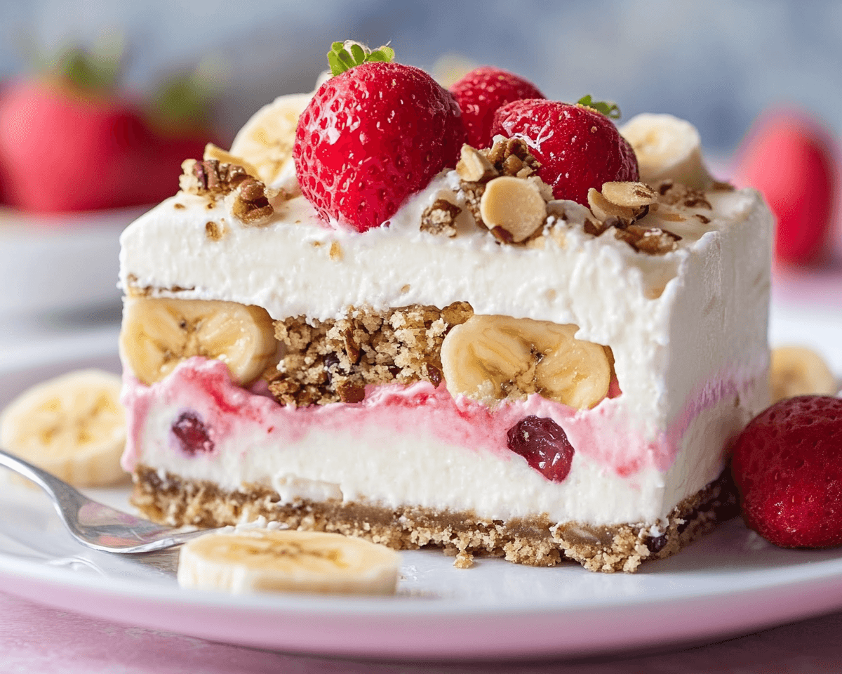 no bake banana split cake