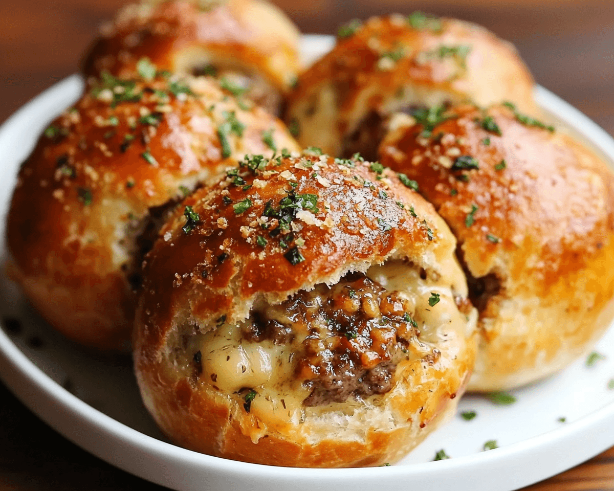 Garlic Parmesan Cheeseburger Bombs