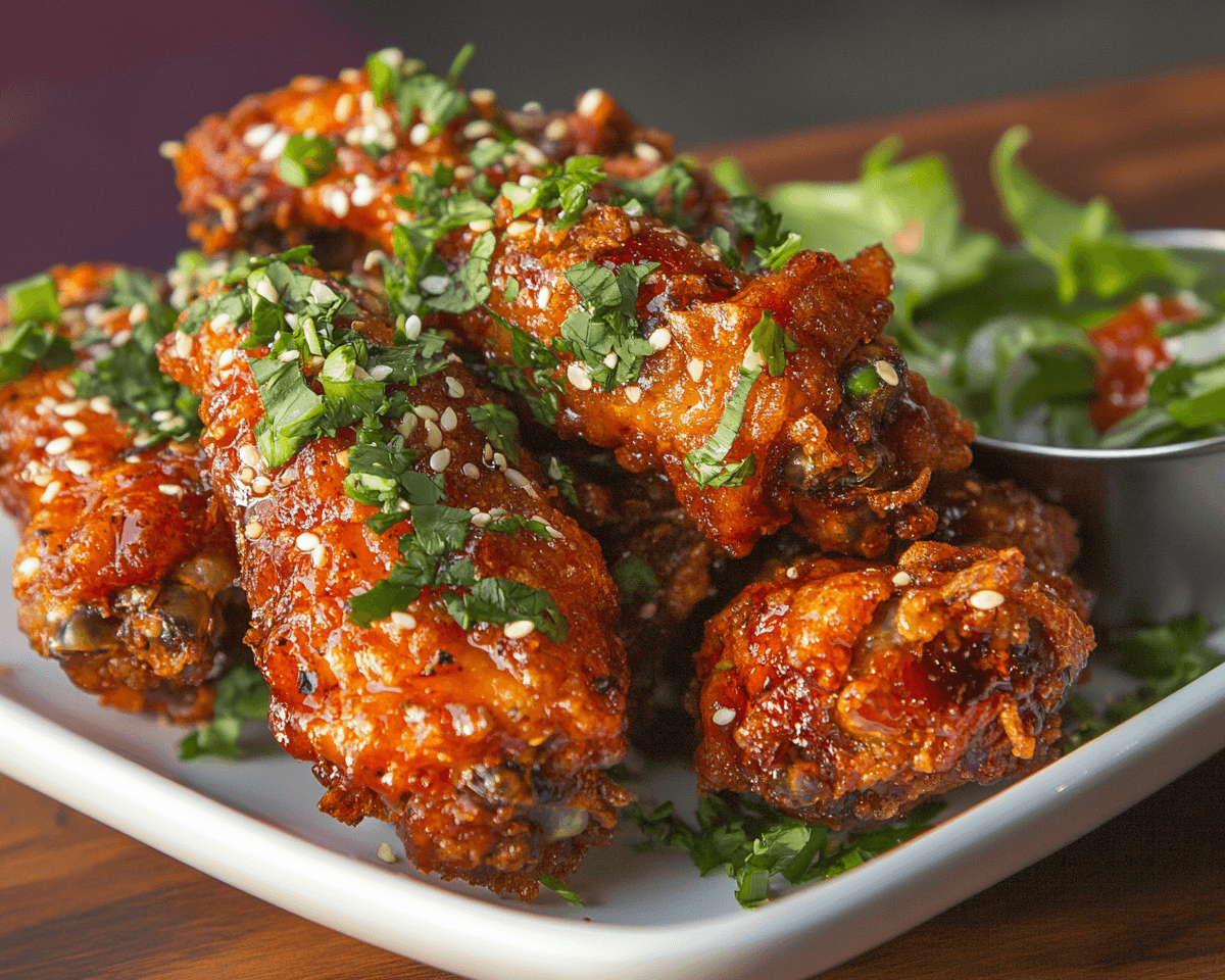 Crispy Fried Garlic Hot Wings