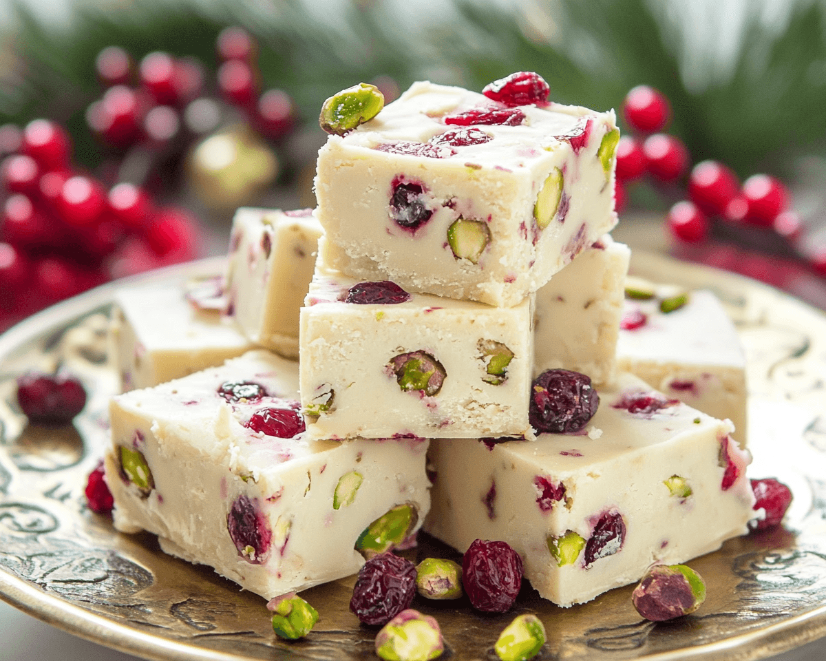 Pistachio and Cranberry Fudge