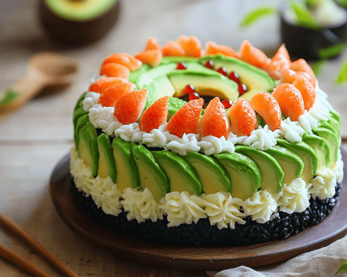 Avocado Sushi Cake